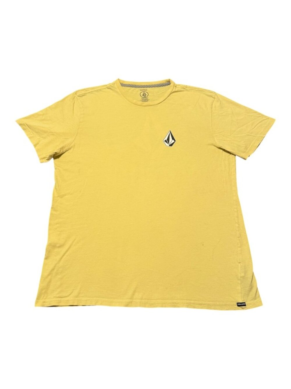 Volcom Men’s Graphic Logo Short Sleeve T Shirt Top Modern Fit Yellow Sz L *Read*